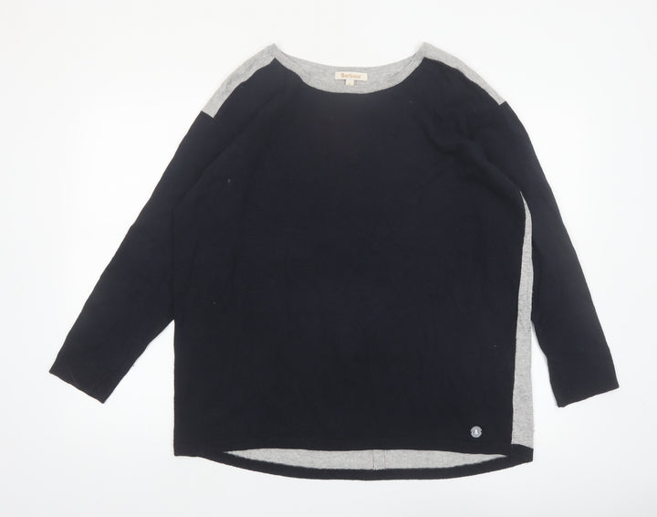 Barbour Womens Black Size 16 Boat Neck Pullover Jumper