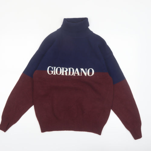 Giordano Men's Multicoloured Wool Roll Neck Jumper L