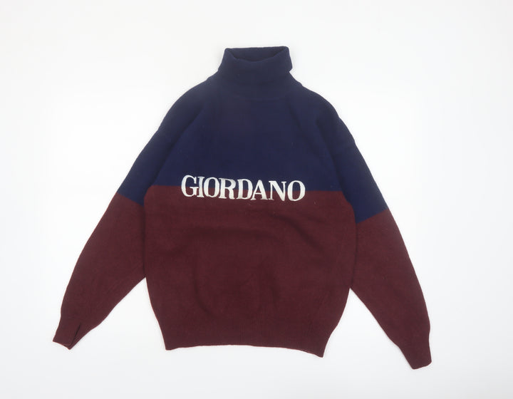 Giordano Men's Multicoloured Wool Roll Neck Jumper L