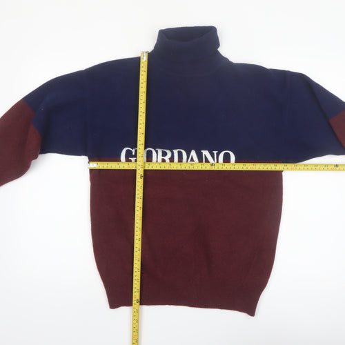 Giordano Men's Multicoloured Wool Roll Neck Jumper L