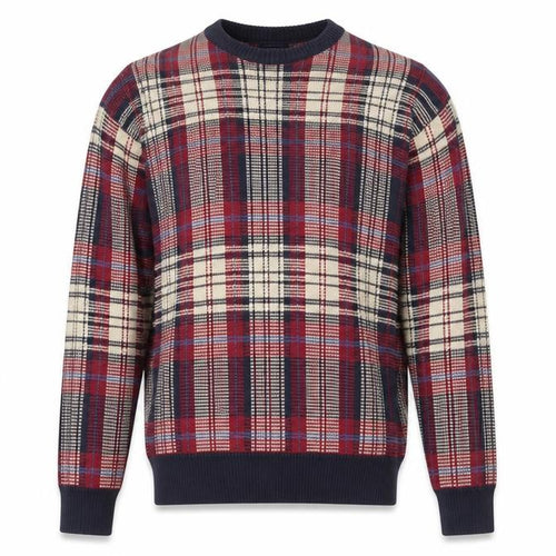 Pringle Men's Multicoloured Check Cotton Jumper L Crew Neck Vintage Knit