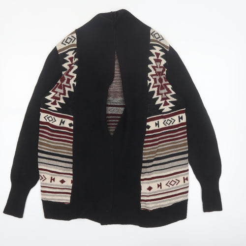 Lira Womens Multicoloured Aztec Knit Open Front Cardigan L