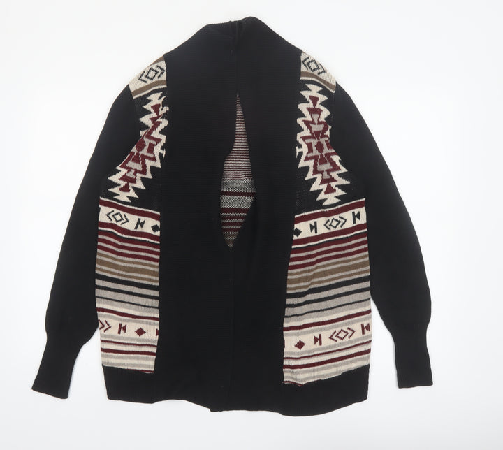 Lira Womens Multicoloured Aztec Knit Open Front Cardigan L