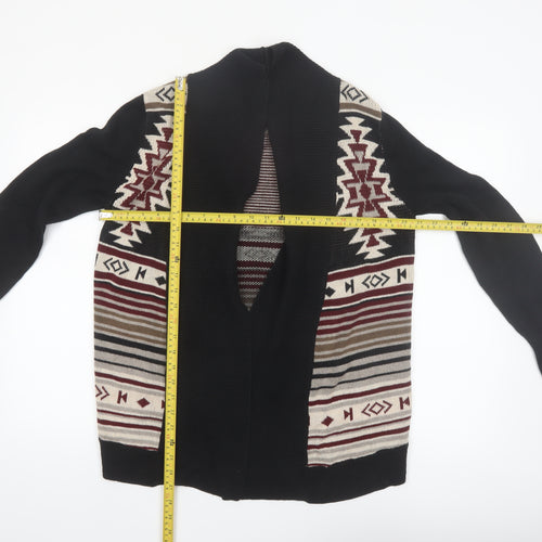 Lira Womens Multicoloured Aztec Knit Open Front Cardigan L