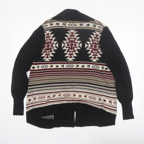 Lira Womens Multicoloured Aztec Knit Open Front Cardigan L