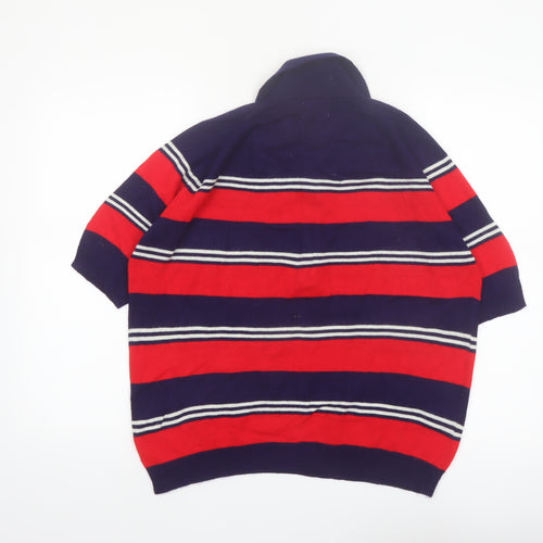 La Strada Women’s Multicoloured Collared Henley Jumper L Retro Knit
