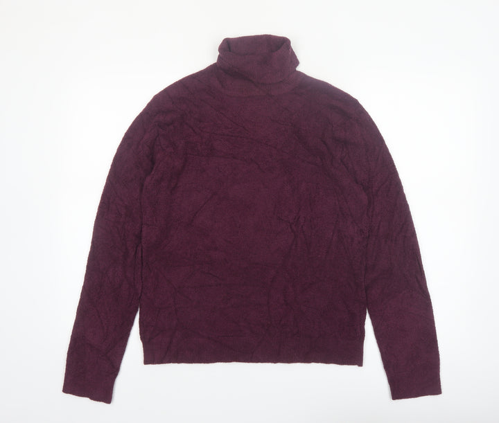 Croft & Barrow Womens Purple Roll Neck Knit Jumper Size L