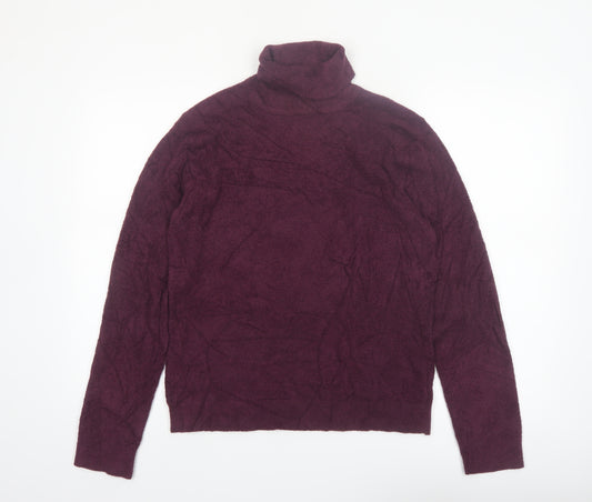 Croft & Barrow Womens Purple Roll Neck Knit Jumper Size L
