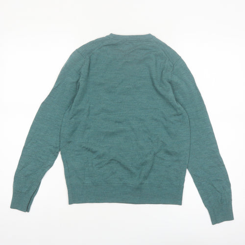 Uniqlo Women Green Merino Wool Crew Neck Long Sleeve Jumper M