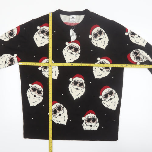 George Men’s Black XL Christmas Santa Jumper Knit Pullover