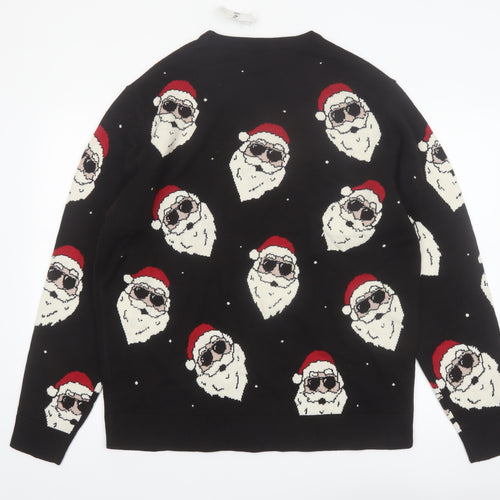 George Men’s Black XL Christmas Santa Jumper Knit Pullover