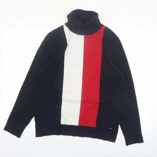 Tommy Hilfiger Womens Multicoloured Roll Neck Knit Jumper L