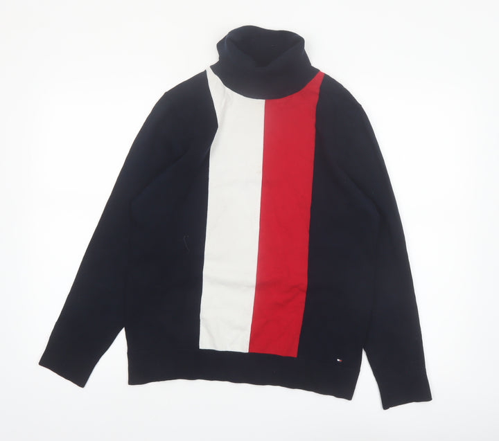 Tommy Hilfiger Womens Multicoloured Roll Neck Knit Jumper L