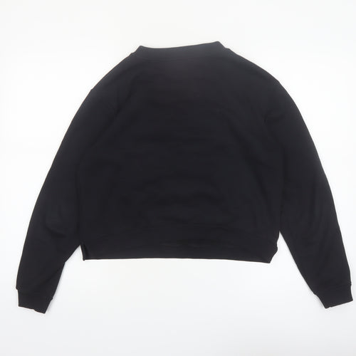 Whistles Womens Black Sequin Embellished Crew Neck Pullover Sweatshirt M