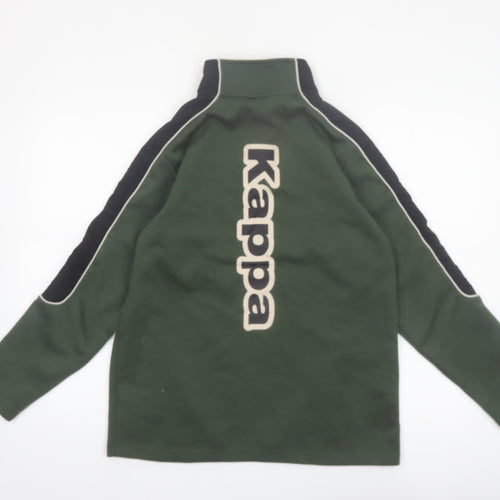 Kappa Boys Green 1/4 Zip Sweatshirt 14-15 Years Logo Sports Top