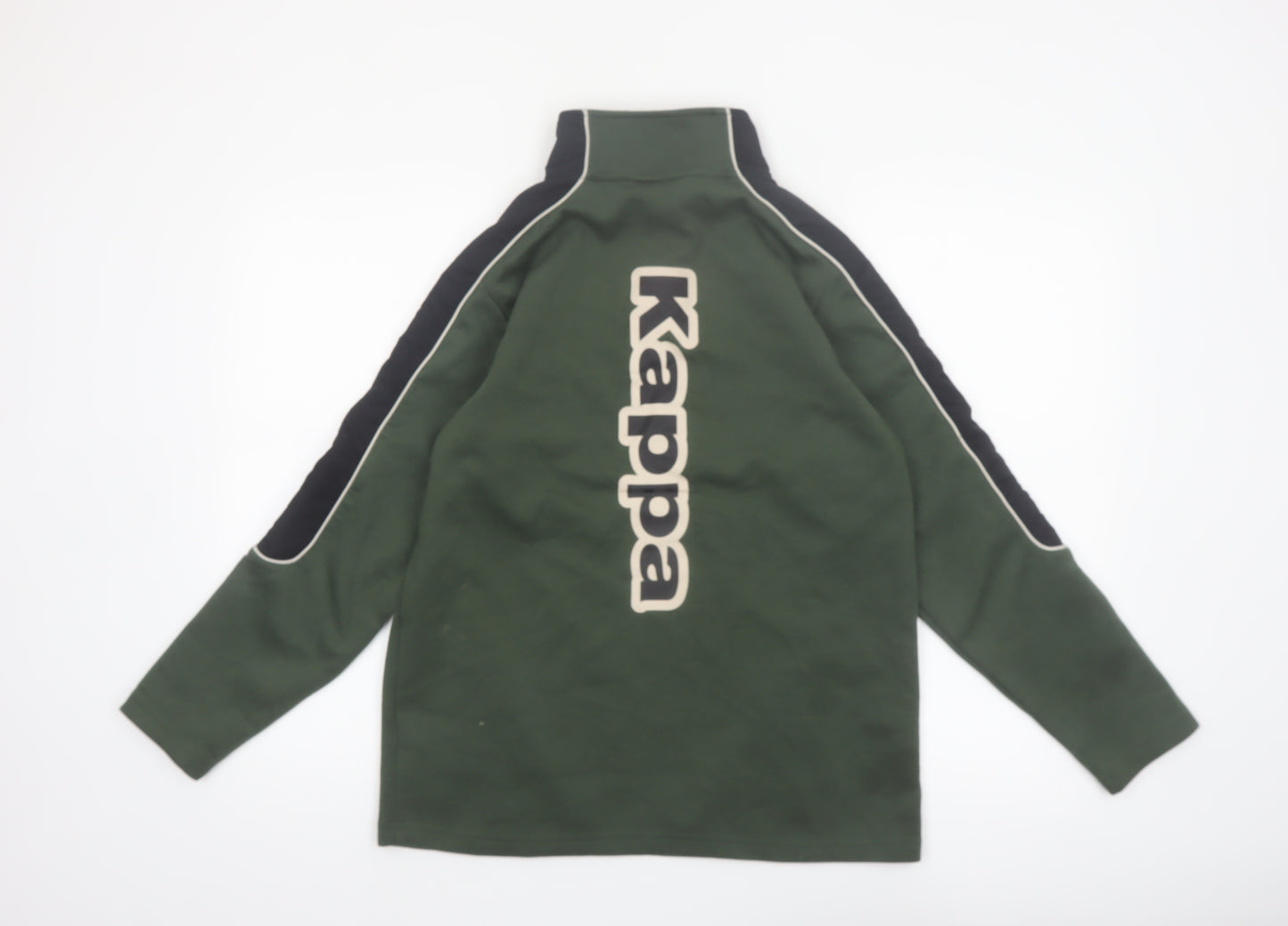 Kappa Boys Green 1/4 Zip Sweatshirt 14-15 Years Logo Sports Top