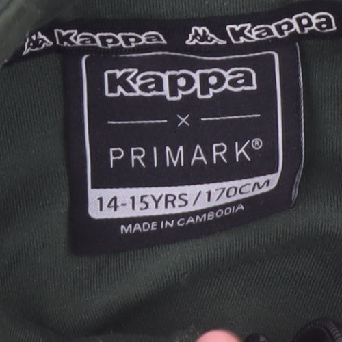 Kappa Boys Green 1/4 Zip Sweatshirt 14-15 Years Logo Sports Top
