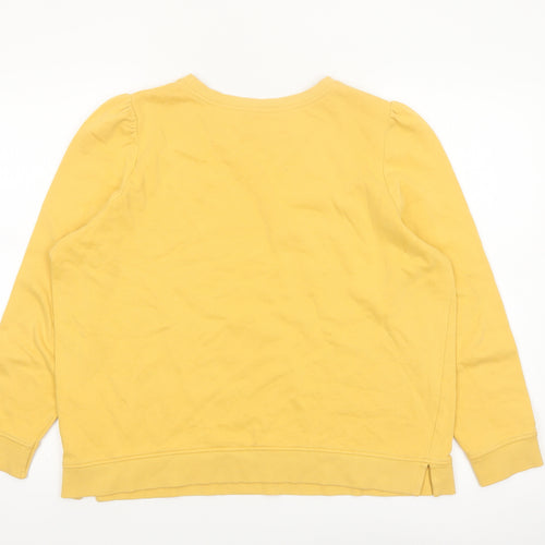 Tu Women Yellow Cotton Crew Neck Pullover Sweatshirt Size 16