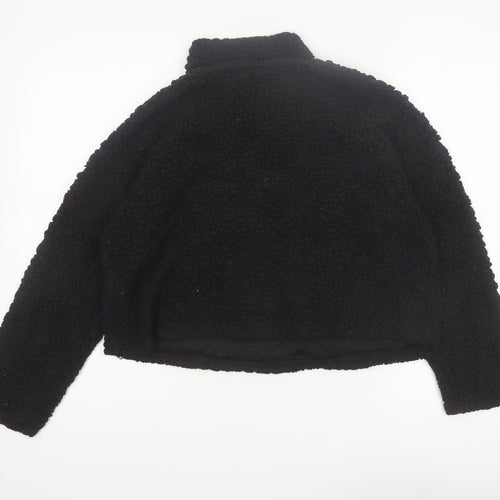 New Look Womens Black Fleece 1/4 Zip Pullover Sweatshirt Size M