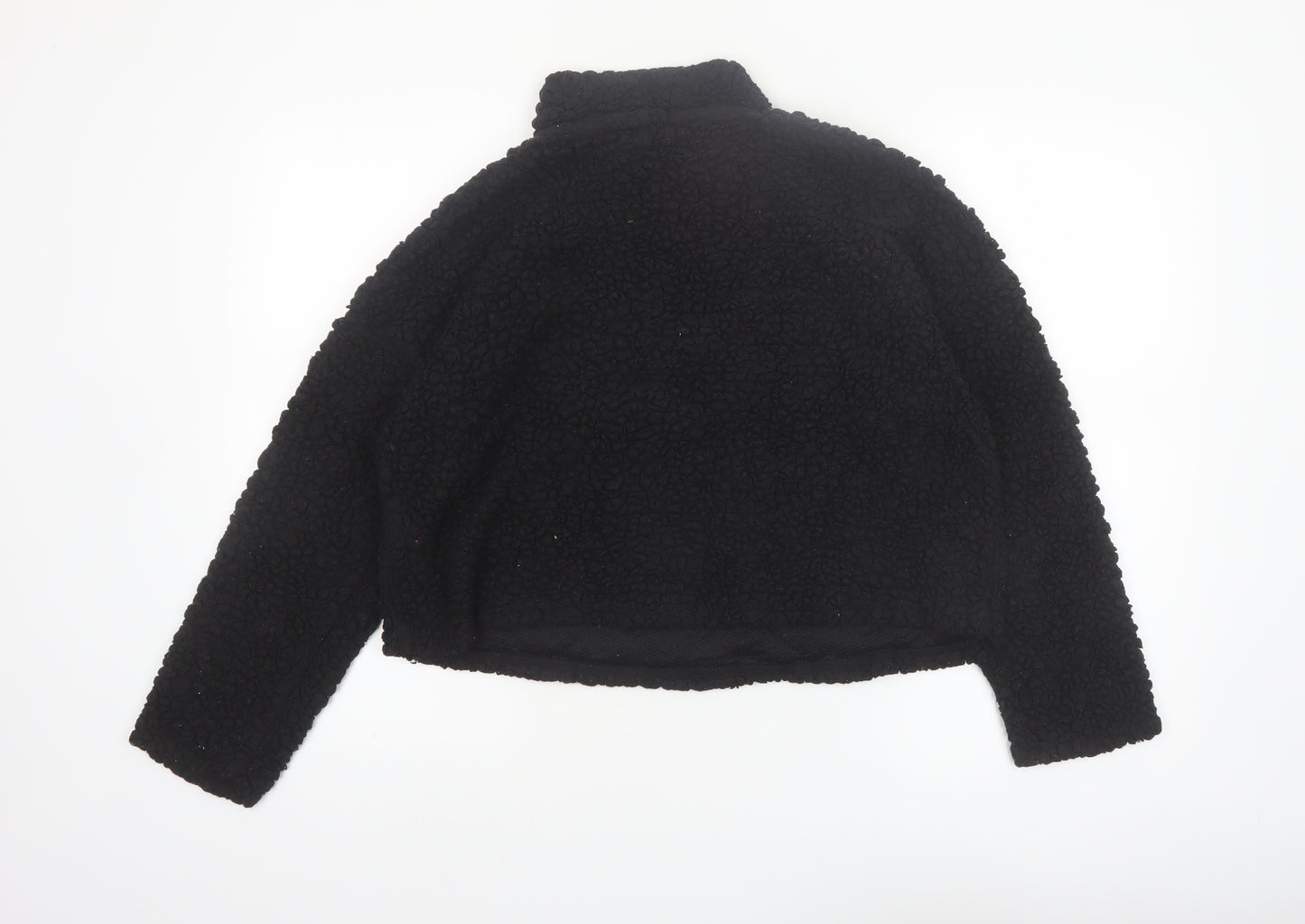 New Look Womens Black Fleece 1/4 Zip Pullover Sweatshirt Size M