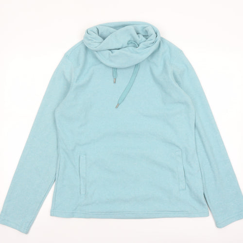 Mountain Warehouse Women’s Blue Pullover Hoodie UK 12 Cotton Cowl Neck