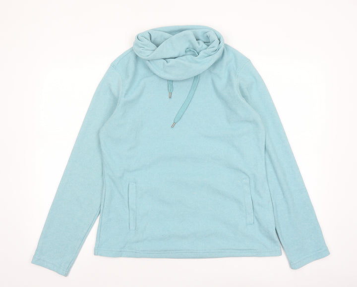 Mountain Warehouse Women’s Blue Pullover Hoodie UK 12 Cotton Cowl Neck