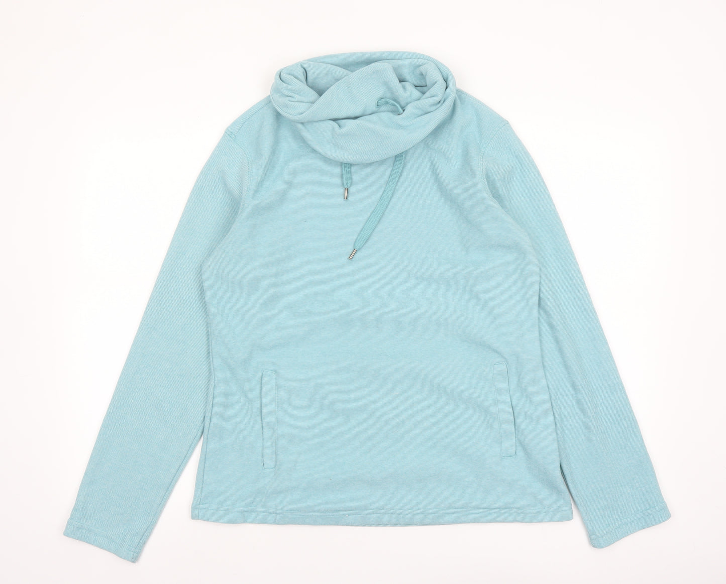 Mountain Warehouse Women’s Blue Pullover Hoodie UK 12 Cotton Cowl Neck