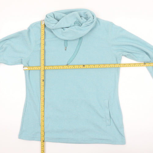 Mountain Warehouse Women’s Blue Pullover Hoodie UK 12 Cotton Cowl Neck