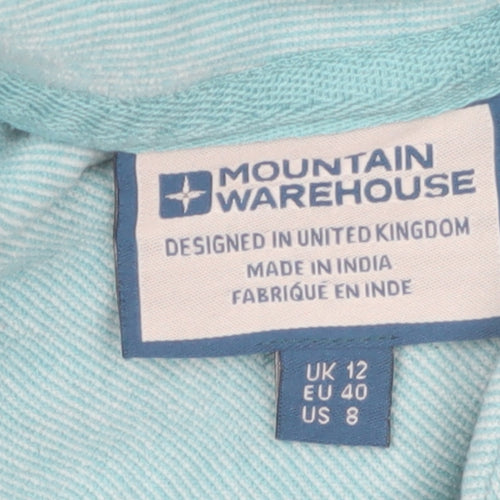 Mountain Warehouse Women’s Blue Pullover Hoodie UK 12 Cotton Cowl Neck