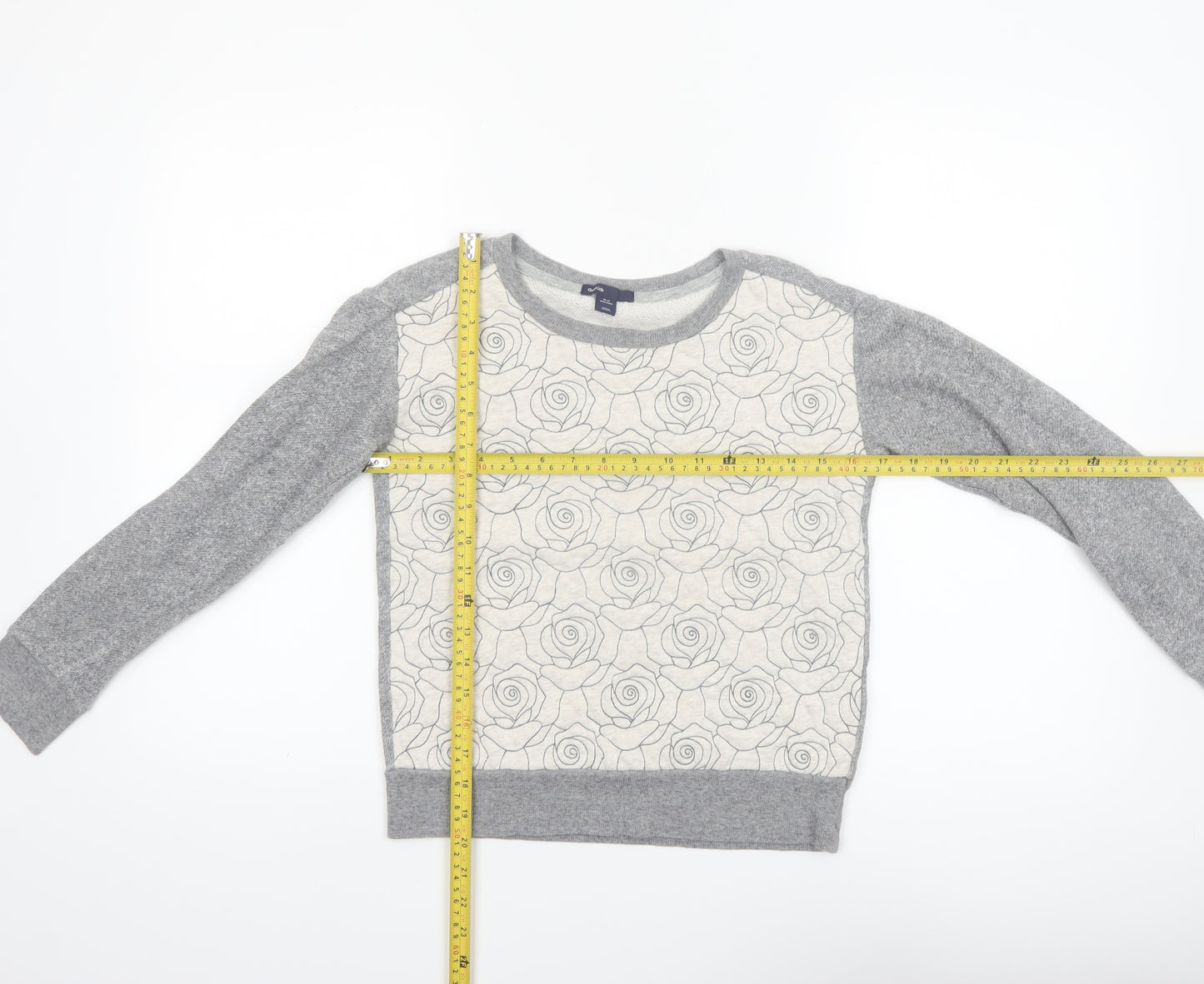 GAP Kids Girls Grey Floral Pullover Sweatshirt 10-11 Years