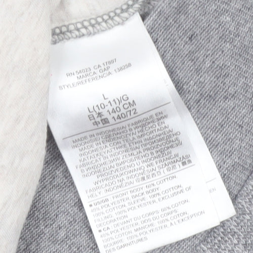 GAP Kids Girls Grey Floral Pullover Sweatshirt 10-11 Years