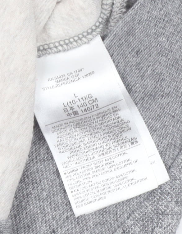 GAP Kids Girls Grey Floral Pullover Sweatshirt 10-11 Years