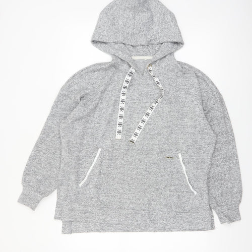 River Island Womens Grey Pullover Hoodie Size S with Logo Drawstring
