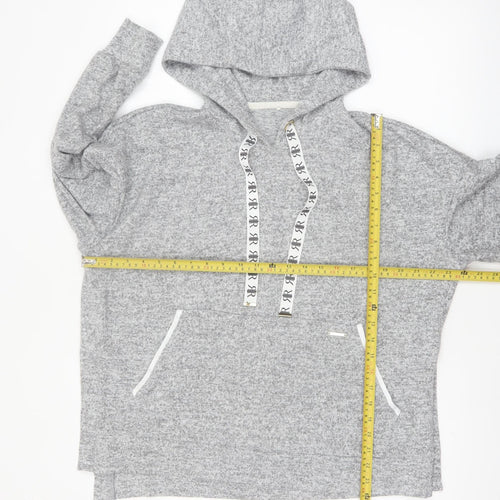 River Island Womens Grey Pullover Hoodie Size S with Logo Drawstring
