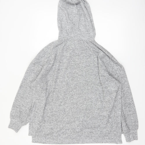 River Island Womens Grey Pullover Hoodie Size S with Logo Drawstring