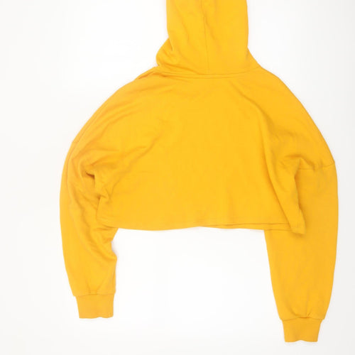 H&M Divided Women's Yellow USA Cropped Hoodie XS Cotton