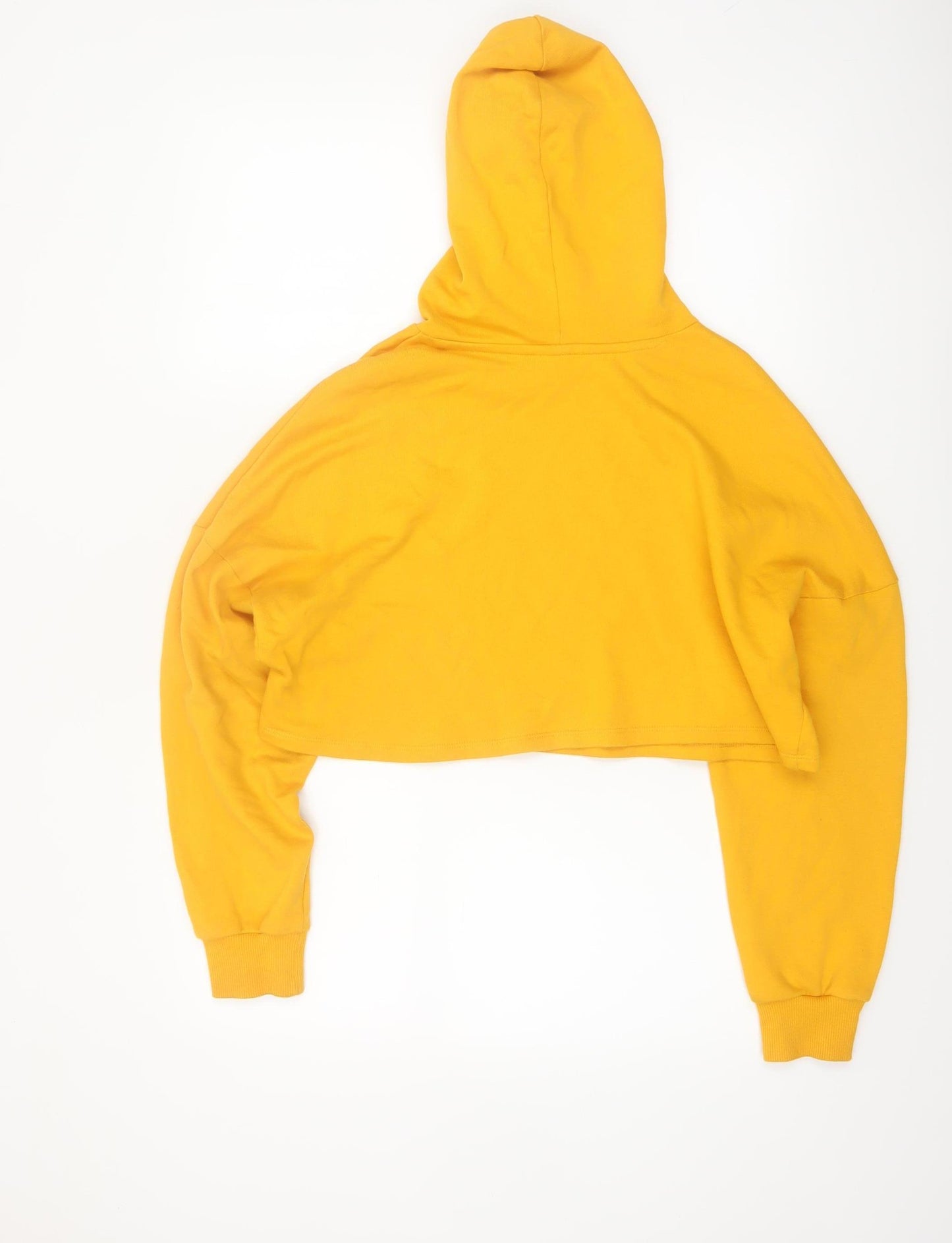 H&M Divided Women's Yellow USA Cropped Hoodie XS Cotton