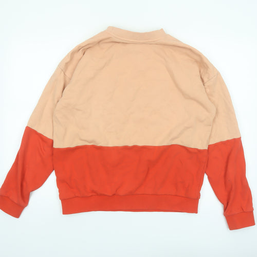 P.E Nation Unisex Beige Red Colour Block Cotton Sweatshirt S