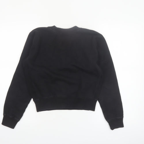 Uniqlo Women Black Cotton Blend Pullover Sweatshirt Size S