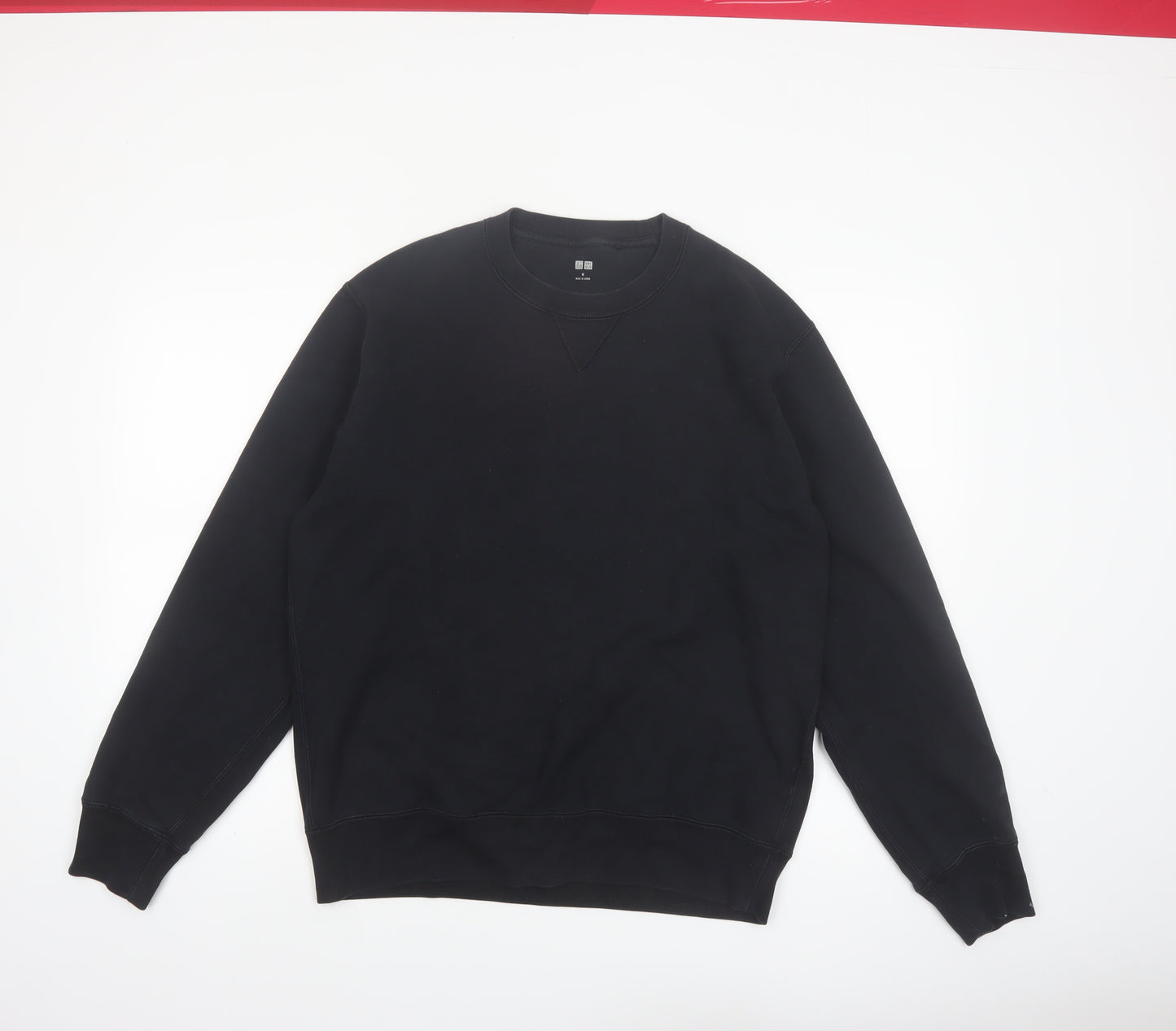 UNIQLO Men's Black Medium Crew Neck Pullover Fleece Sweatshirt