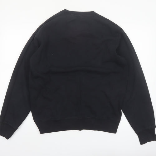 UNIQLO Men's Black Medium Crew Neck Pullover Fleece Sweatshirt