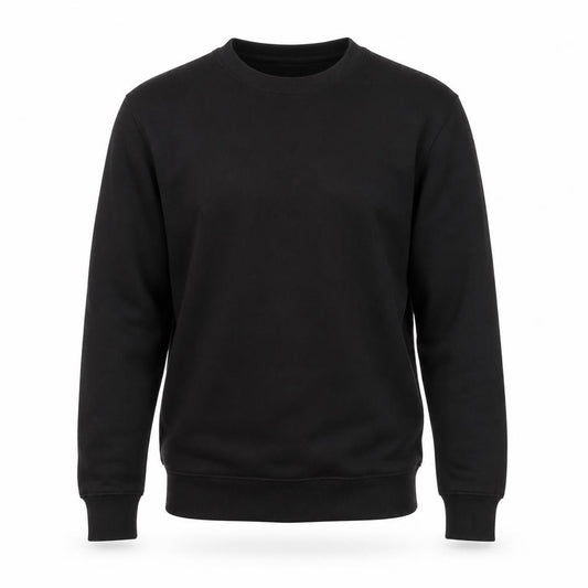 Front view of Primark Men's Black XS Pullover Crew Neck Sweatshirt