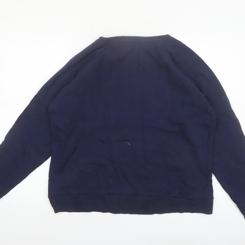 Cath Kidston Women's Navy Blue Pullover Sweatshirt L Twinkle Embroidered Cotton