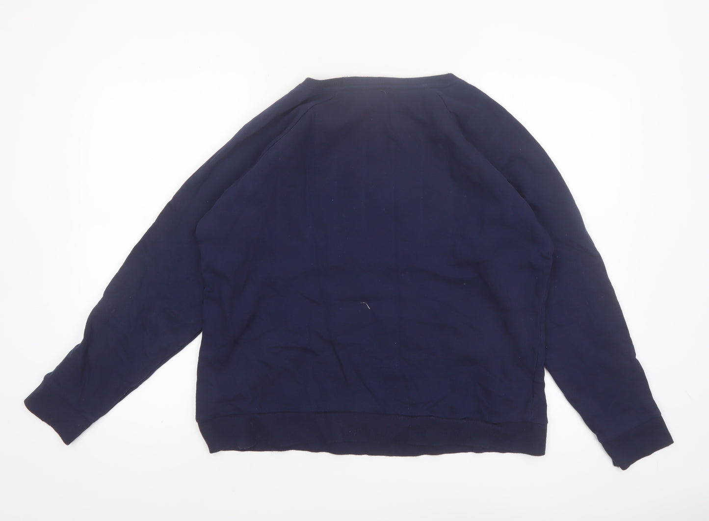 Cath Kidston Women's Navy Blue Pullover Sweatshirt L Twinkle Embroidered Cotton