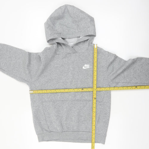 Nike Boys Grey Pullover Hoodie Size L 147-158cm Cotton Blend