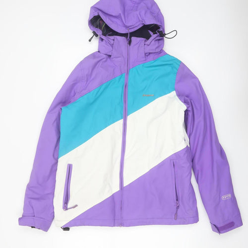 Trespass Womens Purple Ski Jacket L Waterproof Hooded Winter Coat