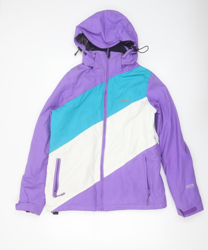 Trespass Womens Purple Ski Jacket L Waterproof Hooded Winter Coat