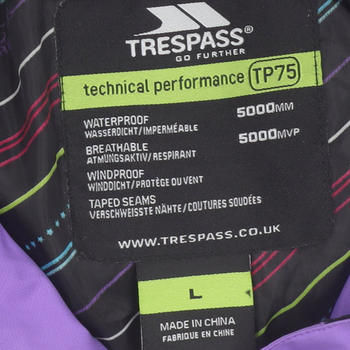 Trespass Womens Purple Ski Jacket L Waterproof Hooded Winter Coat