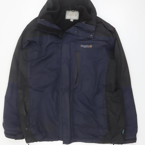 Regatta Mens Blue L Waterproof Hooded Parka Jacket Lined Outdoor Coat Size L 42in