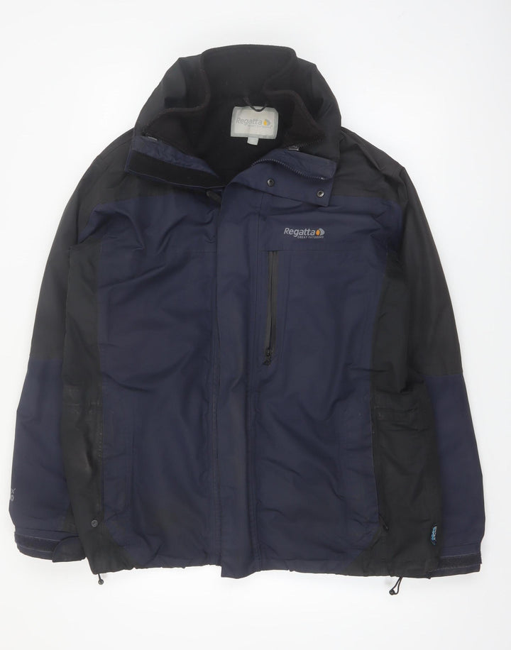 Regatta Mens Blue L Waterproof Hooded Parka Jacket Lined Outdoor Coat Size L 42in